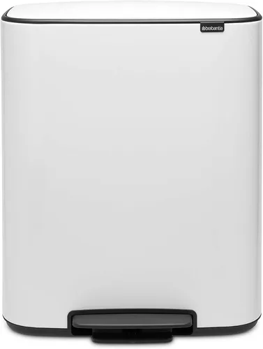 Vista 23 de Brabantia Bo - Basurero de cocina con compartimento individual, color negro mate, cubo interior de 9.5 galones, cubo de basura de cierre suave