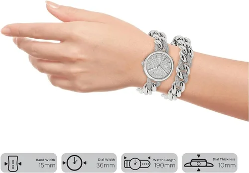 Vista 4 de KENDALL KYLIE Juego de reloj y pulsera de cuarzo para mujer Oro