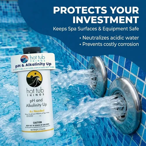 Vista 3 de Hot Tub Things Aumento de pH y alcalinidad para bañera de hidromasaje, choque de piscina, aumento de alcalinidad, aumento de pH y refuerzo alcalino