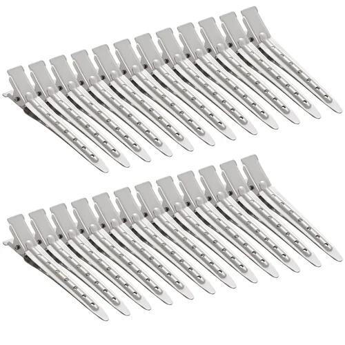 Vista 31 de 24 Paquetes de Pinzas Pico de Pato, Bantoye 2.75 Pulgadas Pinzas de Cocodrilo Rizadoras de Metal Antioxidante con Agujeros para Peinado del Cabello