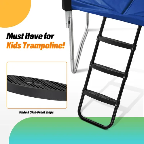 Vista 7 de Exacme Trampolín rectangular de 7 x 10, 8 x 12, 9 x 14 pies, para niños, dobles aberturas de cerramiento, trampolín rectangular pequeño