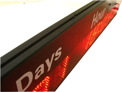 Vista 6 de AZOOU 6 pulgadas 9 dígitos LED temporizador cuenta atrás/arriba reloj montado en la pared con días horas minutos segundos segundos color rojo