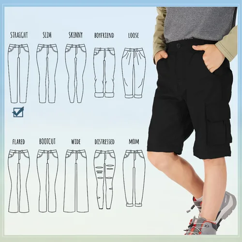 Vista 6 de Pantalones cargo para niños, estilo casual, secado rápido, impermeables, para senderismo, escalada, convertibles
