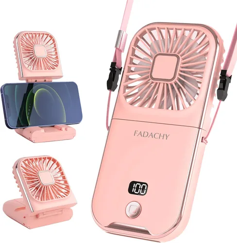 Vista 13 de Ventilador portátil recargable, mini ventilador de mano de 3000 mAh, funciona con pilas, pequeño ventilador de escritorio para oficina, exterior e