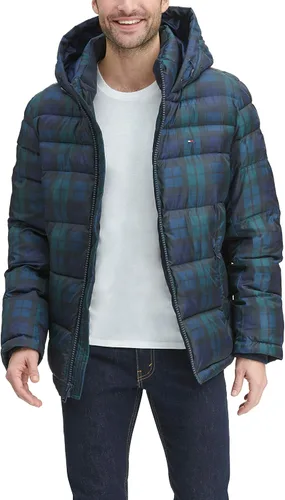Vista 3 de Tommy Hilfiger Men's Hooded Puffer Jacket (Standard and Big & Tall)