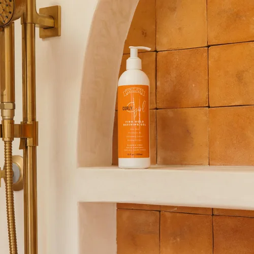 Vista 2 de Curly Girl Gel definidor de fijación firme para rizos, control de encrespamiento fuerte, sin parabenos, aloe vera, soluble en agua