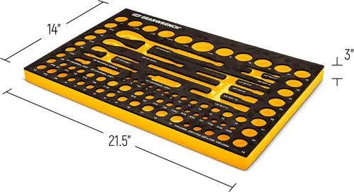 Vista 15 de GEARWRENCH 83 Pc. 1/4, 3/8 ", 1/2" 90 dientes SAE/métrica Juego de herramientas mecánicas con bandeja de espuma EVA - 86529