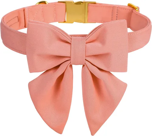 Vista 18 de Collar de perro a cuadros de búfalo amarillo otoñal con pajarita elegante Otoño-Lazo-Cuadros Amarillo