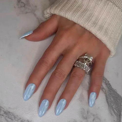 Vista 21 de Uñas postizas a presión marrón café, uñas postizas medianas de almendra, color sólido, cobertura completa, uñas postizas artificiales brillantes