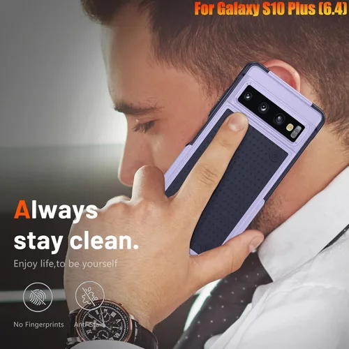 Vista 7 de Funda resistente para Samsung Galaxy S10 Plus/S10+ de 6.4 pulgadas, 4 esquinas con bolsas de aire [protección contra caídas de 12 pies], agarre