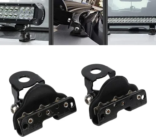 Vista 2 de Soporte de montaje de luz LED para capó del motor, 2 piezas, soporte de montaje de barra de luz LED, capó ajustable, abrazadera de montaje de luz