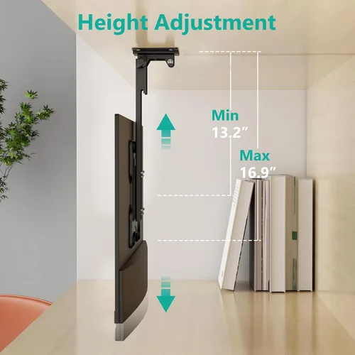 Vista 5 de WALI - Montaje plegable para TV en el techo, con giro y rebatible, para pantallas planas de 17 a 42 pulgadas, hasta 19.9 kg, montaje bajo gabinete