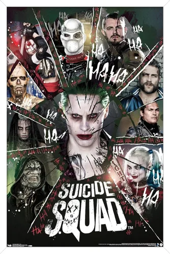 Vista 12 de Trends International DC Comics Movie - Escuadrón Suicida - Póster de pared circular, 14.725 x 22.375 pulgadas, versión enmarcada de madera de granero