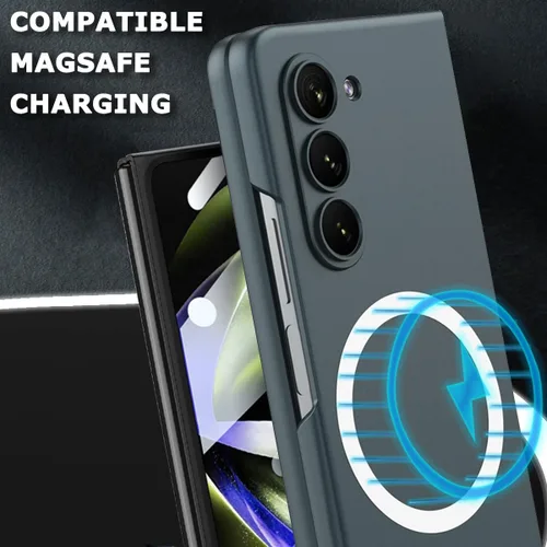 Vista 2 de NINKI Funda magnética para Samsung Galaxy Z Fold 5 con protector de pantalla integrado, funda protectora completa militar delgada para Galaxy Z Fold