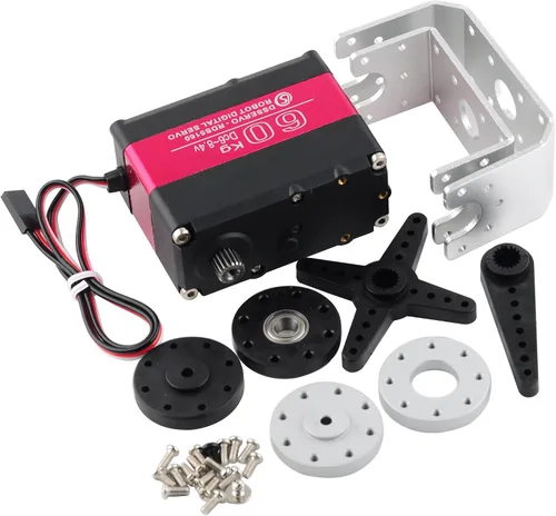 Vista 8 de RDS5160 Servo 132.3 lbs RC Digital Servo High Torque Mental Gear 180 270 grados con disco de montaje en forma de U para 1/5 RC Car Robotics DIY