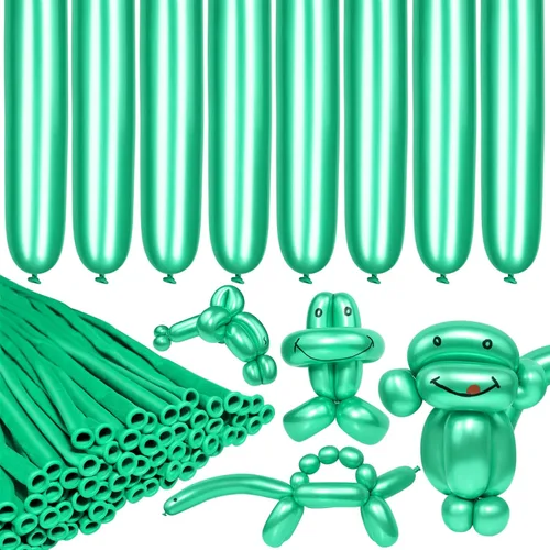 Vista 9 de LXZFCRG 260 Globos Negros Largos para Animales de Globo, 100pcs Globos para Torcer para Guirnalda de Globos Animales Modelado Cumpleaños Boda Fiesta