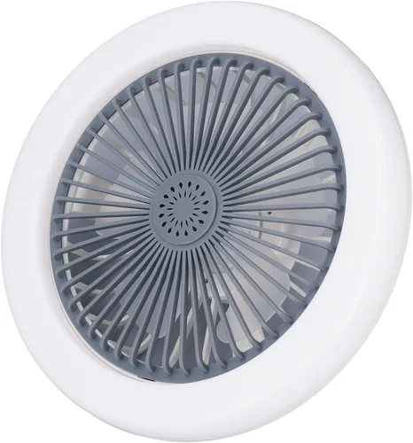 Vista 2 de Ventilador de techo con enchufe de lámpara E27 integrado, ventilador de luz de bajo consumo de 3 velocidades para dormitorio, sala de estar y hogar