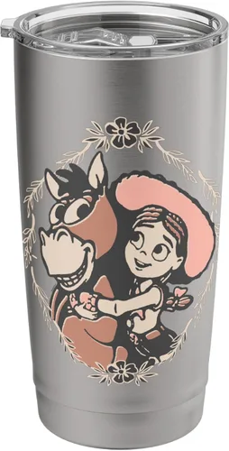 Vista 8 de Disney and Pixar's Toy Story 5 Jessie Hugging Bullseye - Vaso aislado de acero inoxidable Blanco