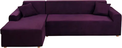 Vista 14 de MIFXIN Fundas para sofá modular en forma de L, 2 piezas, elásticas, tipo L, para sofá esquinero, protector de muebles, para mascotas, niños y perros