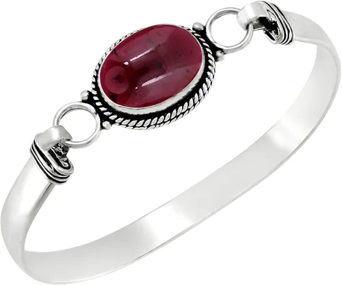 Vista 6 de Pulseras de piedras preciosas ovaladas naturales para mujer Amatista