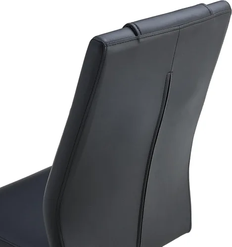 Vista 8 de Sillas De Comedor - Juego de 4 sillas de comedor modernas para cocina, con asiento tapizado de piel sintética, patas de metal con respaldo alto