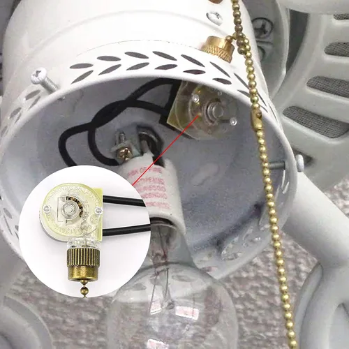 Vista 5 de VIPMOON Zing Ear ZE-109 - Juego de 3 interruptores de luz de ventilador de techo, interruptor de luz de dos cables con cables de tracción