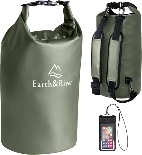 Vista 28 de EARTH&RIVER Mochila seca impermeable de alta calidad, extra gruesa, protección para todas las actividades acuáticas y campamentos, bolsa seca ligera