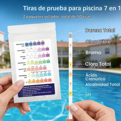 Vista 6 de Kit de probador digital de agua para piscina 11 en 1 que incluye probador de sal 5 en 1 para piscina de agua salada y tiras de prueba de piscina 7
