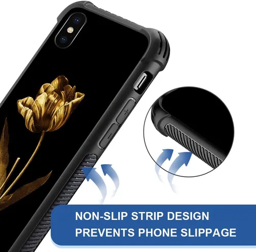 Vista 2 de DAIZAG Funda compatible con iPhone XR, protección completa, a prueba de golpes, antiarañazos, funda de TPU para hombre y mujer, diseño de rosa