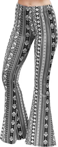 Vista 3 de Daisy Del Sol - Pantalones de yoga cómodos y elásticos de cintura alta, estilo boho de los 70 con parte inferior acampanada