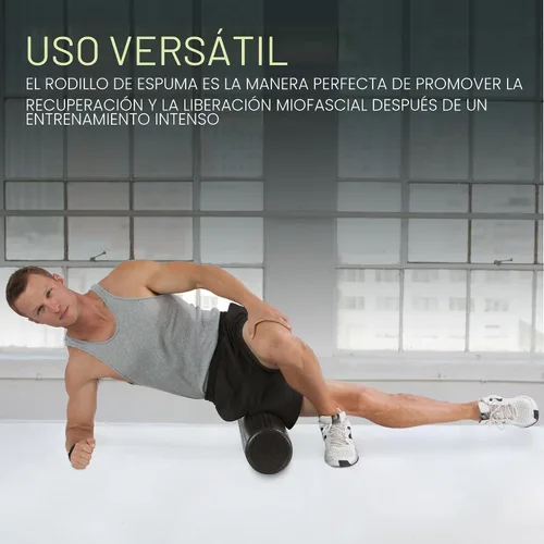Vista 5 de ProsourceFit Rodillos de espuma de alta densidad de 12 pulgadas de largo, herramienta de masaje atlético firme para cuerpo completo para Negro