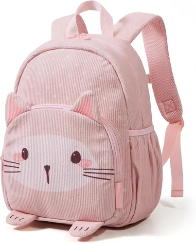 Vista 8 de mommore Mochila de pana para niños y niñas de 2 a 4 años, mochilas de preescolar para jardín de infantes – 13 pulgadas de alto, bonita mochila