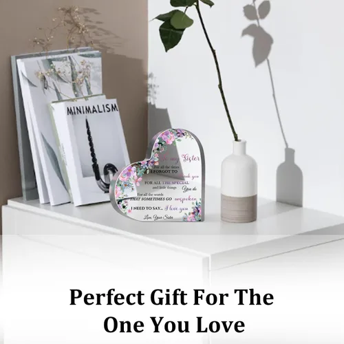 Vista 6 de Regalo de agradecimiento para mujeres, regalos de hermana, regalo de amistad, recuerdo de acrílico para mujeres, hermana, mejores amigos, regalo