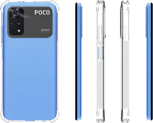 Vista 5 de USTIYA Caso para xiaomi poco m4 pro (no para 5G) transparente TPU cuatro esquinas cubierta protectora transparente suave funda