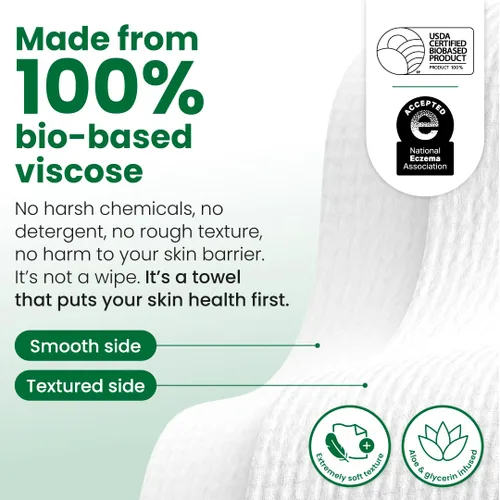 Vista 6 de CLEAN SKIN CLUB Sensitive Skin Clean Towels® XL, toallitas secas desechables ultrasuaves con infusión de aloe y glicerina, XL, 1 paquete