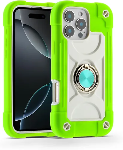 Vista 40 de MARKILL Funda compatible con iPhone 14 Pro de 6.1 pulgadas con soporte de anillo integrado, protección contra caídas de grado militar, carcasa Palta