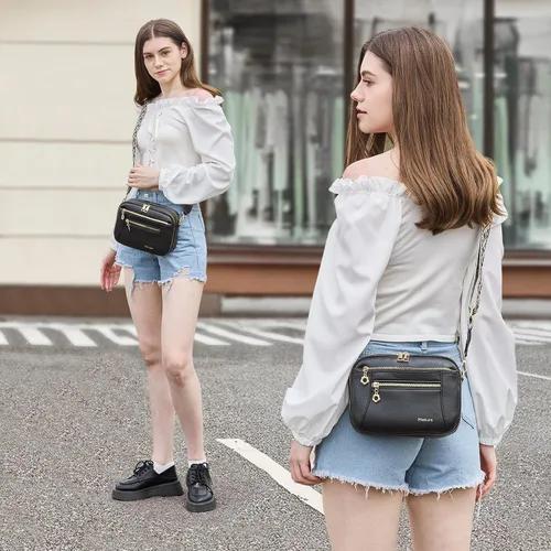 Vista 3 de Bolso cruzado para mujer, bolso cruzado pequeño de cuero vegano de moda con correas ajustables para el hombro, regalo para madre, esposa, mamá