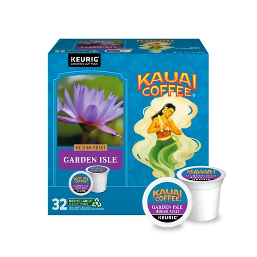 Vista 22 de Kauai Coffee Cápsulas K-Cup para cafeteras Keurig, café arábica, 10% hawaiano, tostado medio, aroma brillante con notas florales, descafeinado, 1