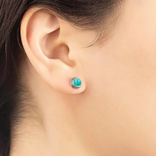 Vista 40 de Aretes de plata de ley con piedra natal de cristal real, joyería para mujer, moda occidental 925, envejecida, bohemia, hecha a mano, el mejor regalo