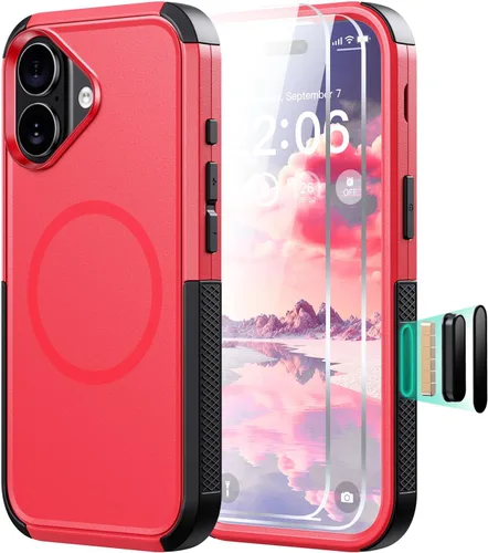 Vista 47 de Diverbox Funda para iPhone 13 [compatible con MagSafe] [con protector de pantalla] [a prueba de golpes] [a prueba de caídas] Funda de protección