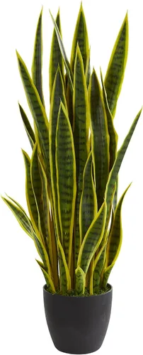 Vista 6 de Nearly Natural Planta de serpiente artificial Sansevieria de 38 pulgadas Verde