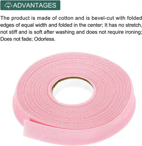 Vista 51 de MECCANIXITY Cinta al bies de doble pliegue de 1/2 pulgada de poliéster continuo a granel para costura, costura, dobladillo, encuadernación y Beige