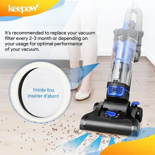 Vista 5 de KEEPOW Filtro de Reemplazo de Aspiradora para Eureka Vacuum Power Speed NEU182B, NEU181, NEU182A, NEU188A, NEU192A, NEU180, NEU180C, NEU182, NEU202