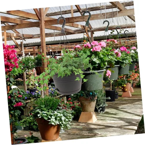 Vista 2 de DOITOOL Macetas de plástico para exteriores, 3 piezas, para exteriores, para mujer, decoración de plantas de interior, valla, cubo, macetas, agujero