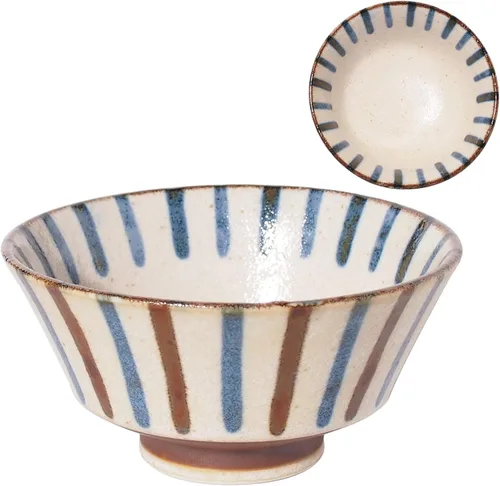 Vista 19 de Minorutouki mino ware PAIKAJI cuenco de fideos antitipo flor φ7.2×H3.6in 16.58oz