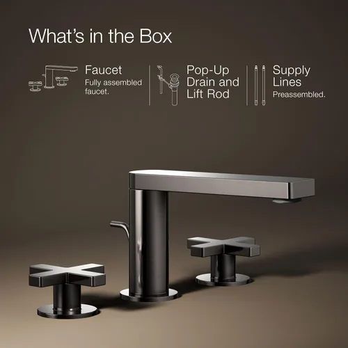 Vista 13 de Kohler 73060-3-TT Composed Grifo de lavabo de baño con asas cruzadas, 1.2 gpm, titanio vibrante