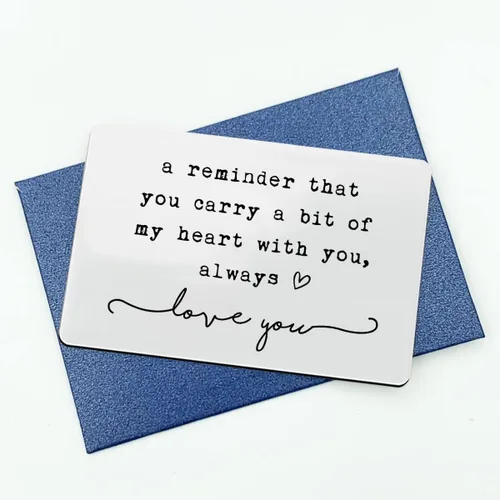 Vista 10 de Wallet Insert, Engraved Gift For Him, Valentine’s Day Gift, Birthday Gift, Hubby Gift, Engraved Wallet Insert Card, Reminder You Carry My Heart