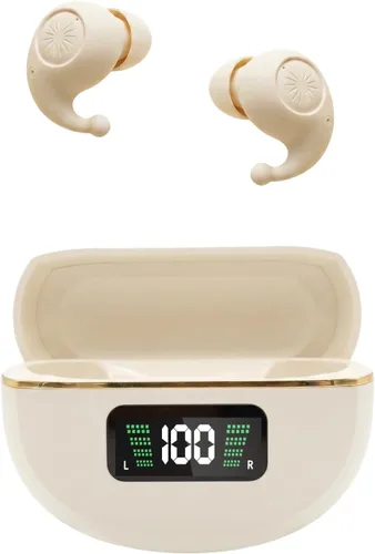 Vista 10 de Mini auriculares invisibles inalámbricos Bluetooth, pequeños auriculares pequeños para orejas pequeñas, elegantes auriculares negros discretos