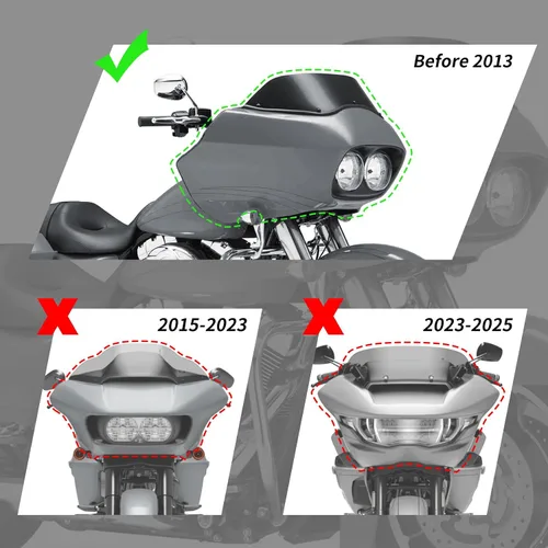 Vista 2 de XMT-MOTO Kits interiores y exteriores de carenado ABS de inyección aptos para Harley Road Glide FLTR 1998-2013