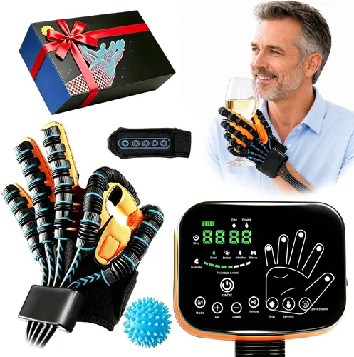 Vista 10 de Guantes robot de rehabilitación para pacientes con demencia, accidente cerebrovascular y hemipalia, rehabilitación de funciones de manos y dedos